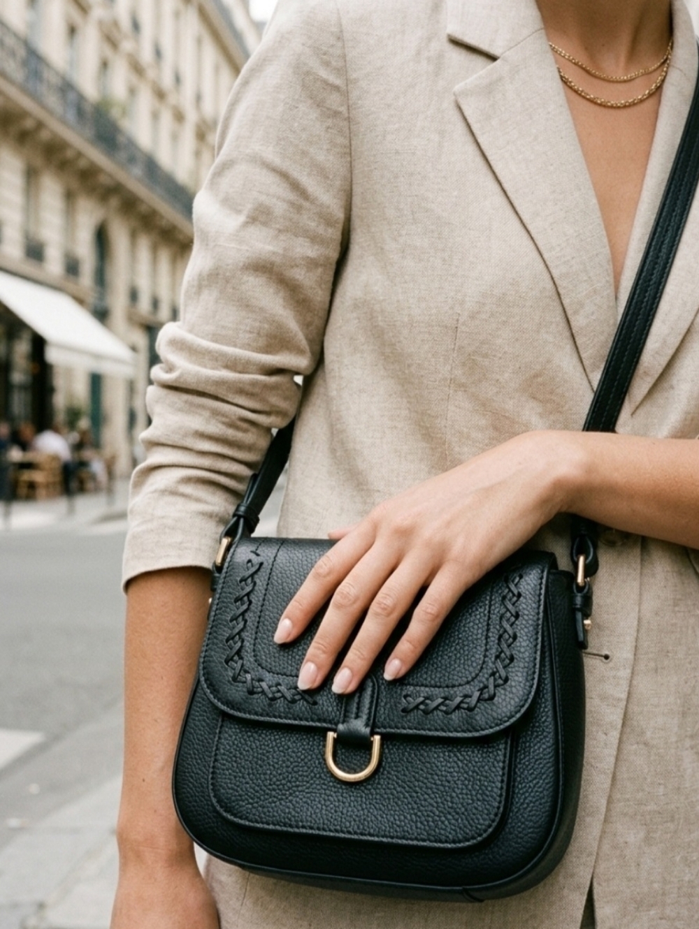 Botkier Grove Flap Cross Body Bag in Black Leather